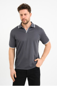 Bosmenti Polo Collar Short Sleeve - SMOKE