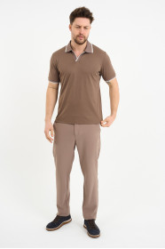 Bosmenti Polo Collar Short Sleeve - MINK