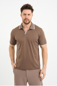Bosmenti Polo Collar Short Sleeve - MINK