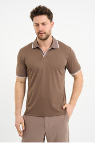 Bosmenti Polo Collar Short Sleeve - MINK