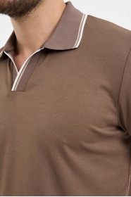 Bosmenti Polo Collar Short Sleeve - MINK