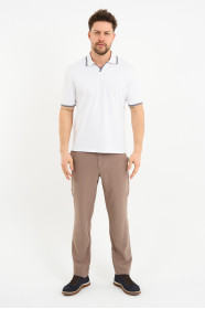 Bosmenti Polo Collar Short Sleeve - WHITE-MINK