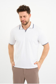 Bosmenti Polo Collar Short Sleeve - WHITE-MINK