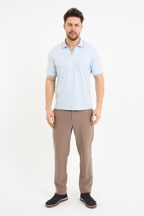 Bosmenti Polo Collar Short Sleeve - BLUE-MINK