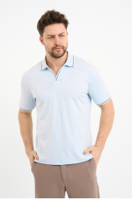 Bosmenti Polo Collar Short Sleeve - BLUE-MINK
