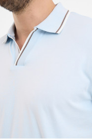 Bosmenti Polo Collar Short Sleeve - BLUE-MINK