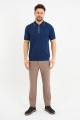 Bosmenti Zip Polo Collar Short Sleeve - MARINE