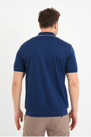 Bosmenti Zip Polo Collar Short Sleeve - MARINE