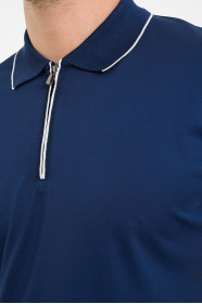 Bosmenti Zip Polo Collar Short Sleeve - MARINE