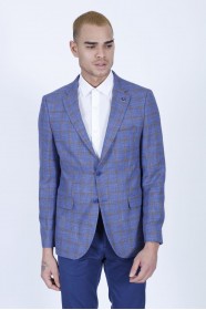 PARLIAMENT COLOR REGULAR-FİT BLAZER İN CHECKED AND MİCRO-PATTERNED WOOL.