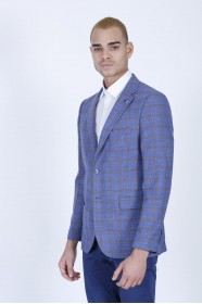 PARLIAMENT COLOR REGULAR-FİT BLAZER İN CHECKED AND MİCRO-PATTERNED WOOL.