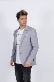 NAVY BLUE COLOR REGULAR-FIT BLAZER İN TWILL