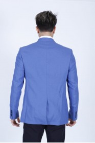 BLUE COLORED, REGULAR-FIT LINEN BLAZER