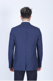 NAVY BLUE COLORED, REGULAR-FIT LINEN BLAZER