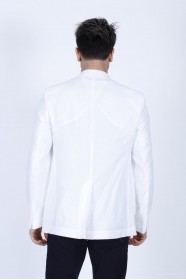 WHITE COLORED, REGULAR-FIT LINEN BLAZER