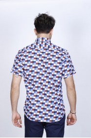 COTTON SHIRT SHORT SLEEVES, AND REGULAR FIT MOLD. BLACK