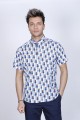 COTTON SHIRT SHORT SLEEVES, AND REGULAR FIT MOLD. NAVYBLUE
