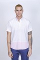 COTTON SHIRT IN ORANGE COLOUR, SHORT SLEEVES, AND REGULAR FIT MOLD.