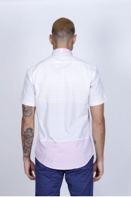 COTTON SHIRT IN PİNK COLOUR, SHORT SLEEVES, AND REGULAR FIT MOLD.