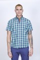 COTTON SHIRT IN YELLOW COLOUR, SHORT SLEEVES, AND REGULAR FIT MOLD.