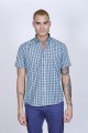 COTTON SHIRT IN GREEN COLOUR, SHORT SLEEVES, AND REGULAR FIT MOLD.