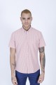 COTTON SHIRT IN PİNK COLOUR, SHORT SLEEVES, AND REGULAR FIT MOLD.