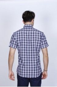 COTTON SHIRT IN BROWN COLOUR, SHORT SLEEVES, AND REGULAR FIT MOLD.