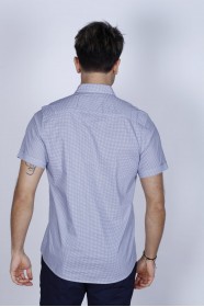 SPORT COTTON SHIRT IN WHITE COLORED, SHORT SLEEVE, SNAP-BUTTON ON THE FRONT.