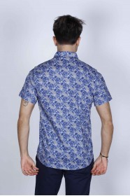 CREAM COLORED, SPORT COTTON SHIRT, SHORT SLEEVE, BUTTON FASTENING ON THE FRONT