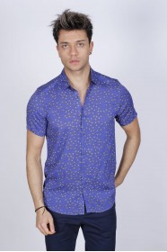 BAMBOO SHIRT IN LILY COLOUR, SHORT SLEEVES AND BUTTONS ON THE FRONT