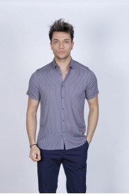 BAMBOO SHIRT IN GREEN, SHORT SLEEVES AND BUTTONS ON THE FRONT