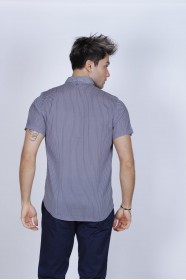 BAMBOO SHIRT IN GREEN, SHORT SLEEVES AND BUTTONS ON THE FRONT