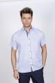REGULAR-FIT COTTON SHIRT IN CREAM COLOR, SHORT SLEEVES AND BUTTONS ON THE FRONT.