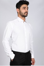WHİTE COLOR LONG SLEEVE COTTON SHIRT