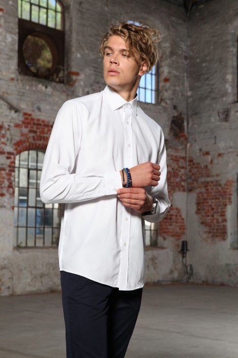 WHİTE COLOR LONG SLEEVE COTTON SHIRT