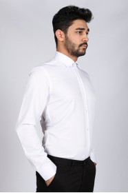 WHİTE COLOR LONG SLEEVE COTTON SHIRT