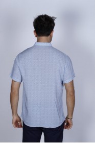 BAMBOO SHIRT IN WHITE, SHORT SLEEVES AND BUTTONS ON THE FRONT