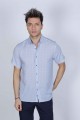 BAMBOO SHIRT IN WHITE, SHORT SLEEVES AND BUTTONS ON THE FRONT