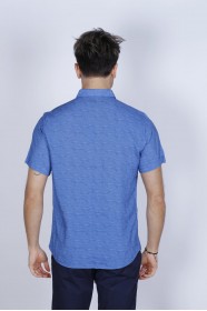 BAMBOO SHIRT SHORT SLEEVES AND BUTTONS ON THE FRONT. INDIGO