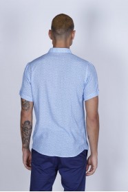 BAMBOO SHIRT IN WHITE, SHORT SLEEVES AND BUTTONS ON THE FRONT