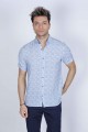 BAMBOO SHIRT SHORT SLEEVES AND BUTTONS ON THE FRONT. BLUE