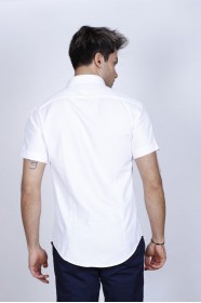 COTTON SHIRT, SHORT SLEEVES AND REGULAR FIT MOLD. WHITE