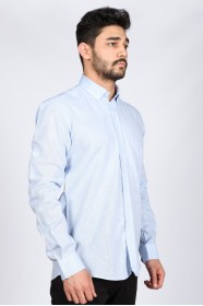 BLUE COLOUR, LONG SLEEVE, REGULAR FIT, COTTON LINEN SHIRT