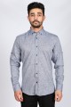 NAVY BLUE COLOUR, LONG SLEEVE, REGULAR FIT, COTTON LINEN SHIRT