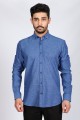 INDIGO COLOUR, LONG SLEEVE, REGULAR FIT, COTTON LINEN SHIRT