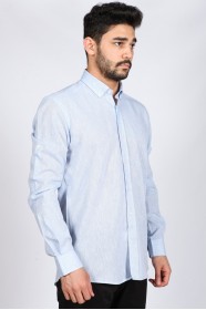 ICE BLUE COLOUR, LONG SLEEVE, REGULAR FIT, COTTON LINEN SHIRT