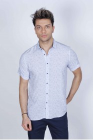 BAMBOO SHIRT SHORT SLEEVES AND BUTTONS ON THE FRONT. WHITE