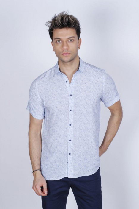 BAMBOO SHIRT SHORT SLEEVES AND BUTTONS ON THE FRONT. WHITE