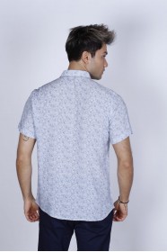 BAMBOO SHIRT IN BLUE, SHORT SLEEVES AND BUTTONS ON THE FRONT