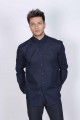 INDIGO COLOR, LONG SLEEVE, CLASSIC MOLD, LINEN SHIRT